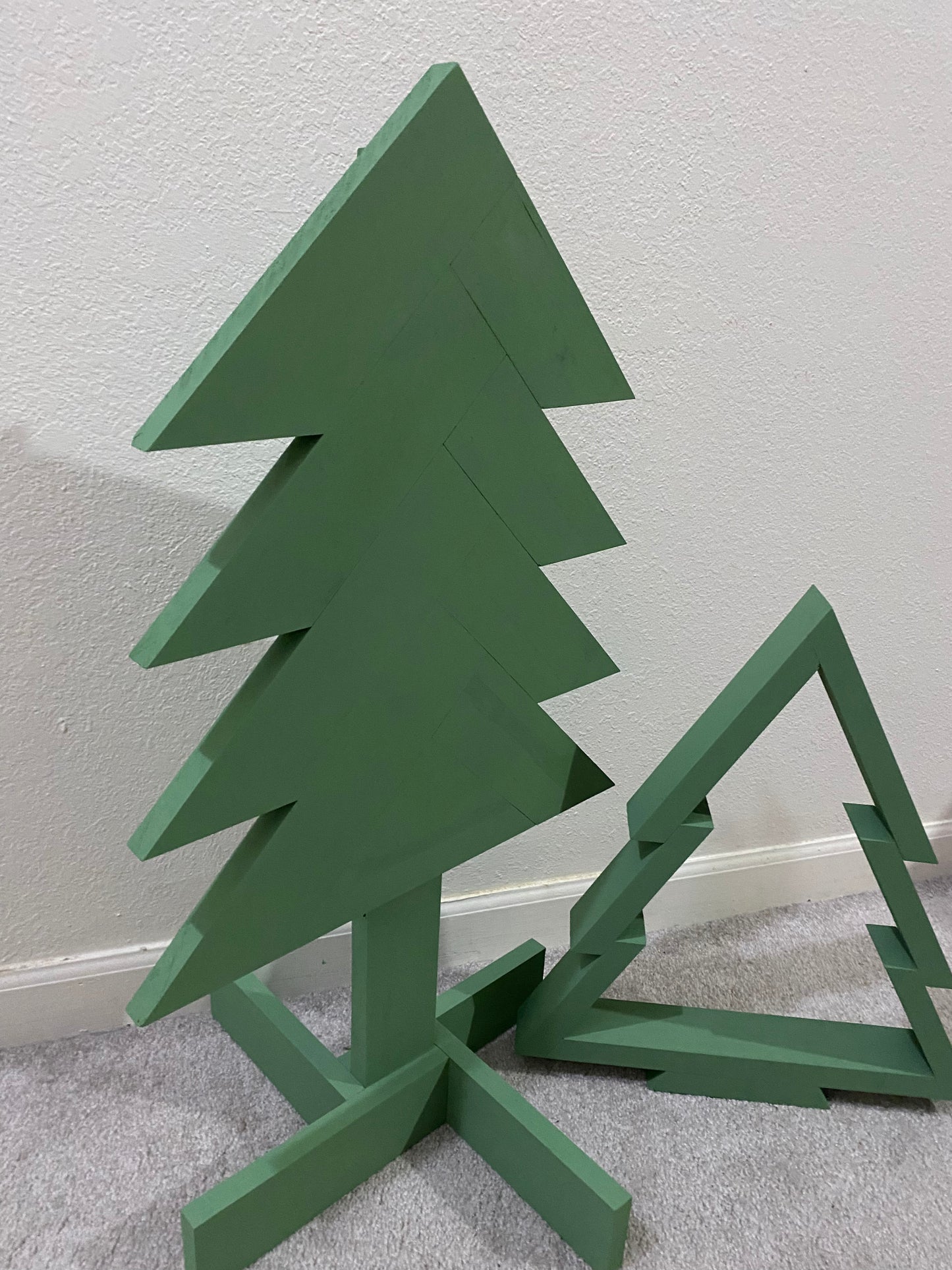 Herringbone Christmas Tree with Smaller Rustic Christmas Tree Set