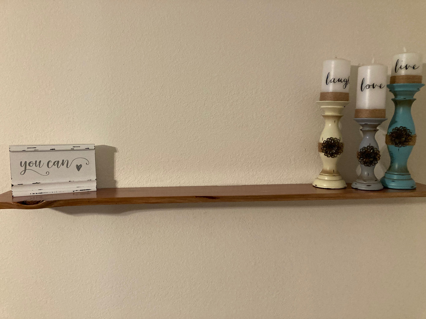 Live edge floating shelf