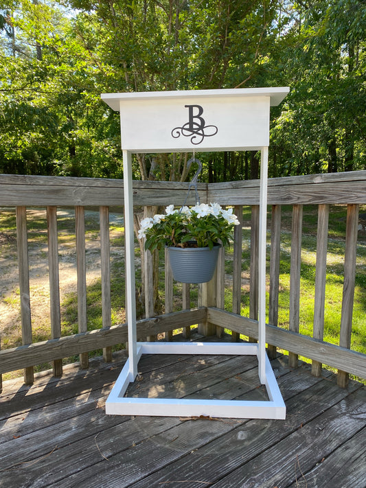 Custom Monogrammed Planter Stand