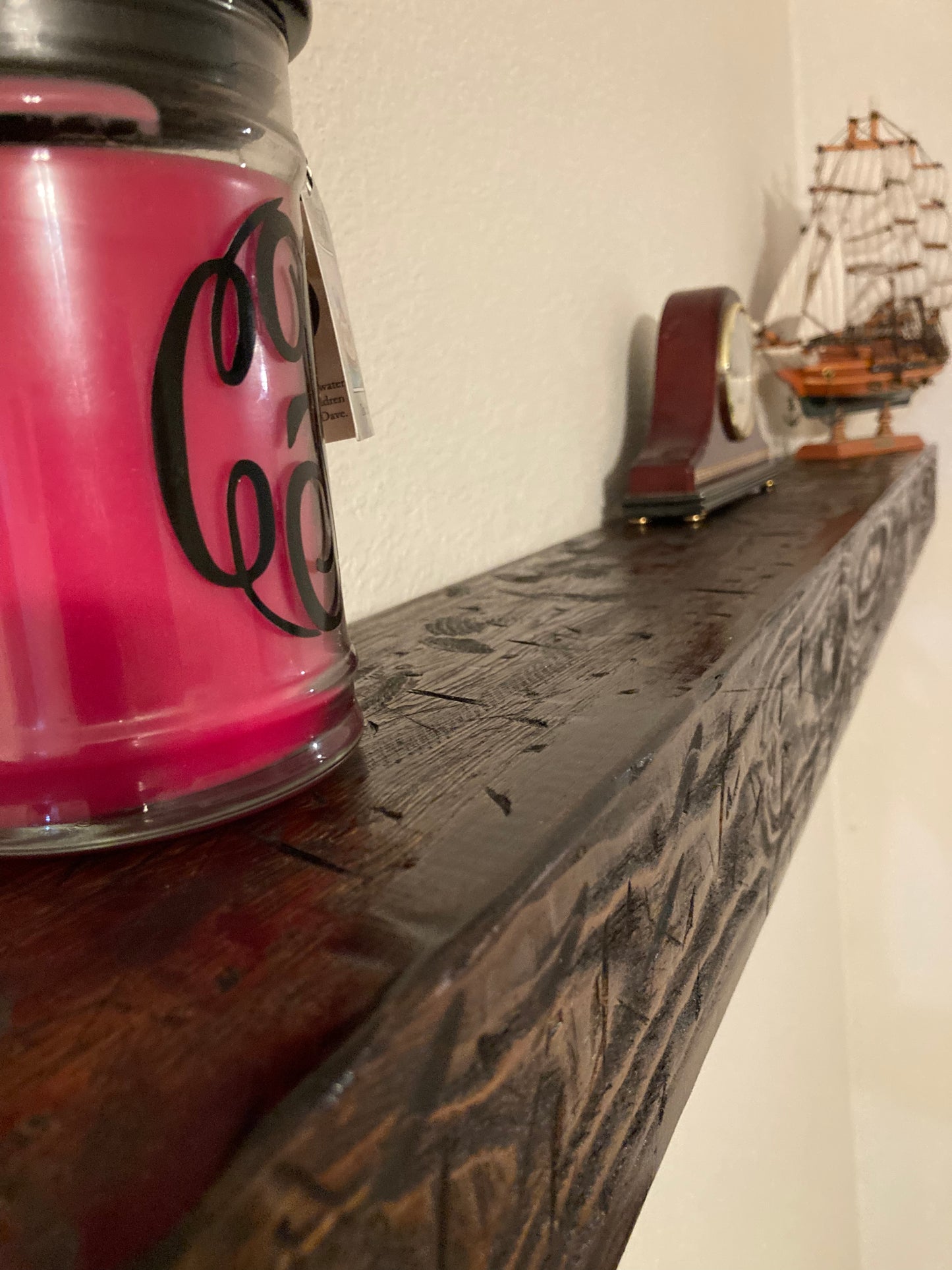 Weathered floating shelf/mantle