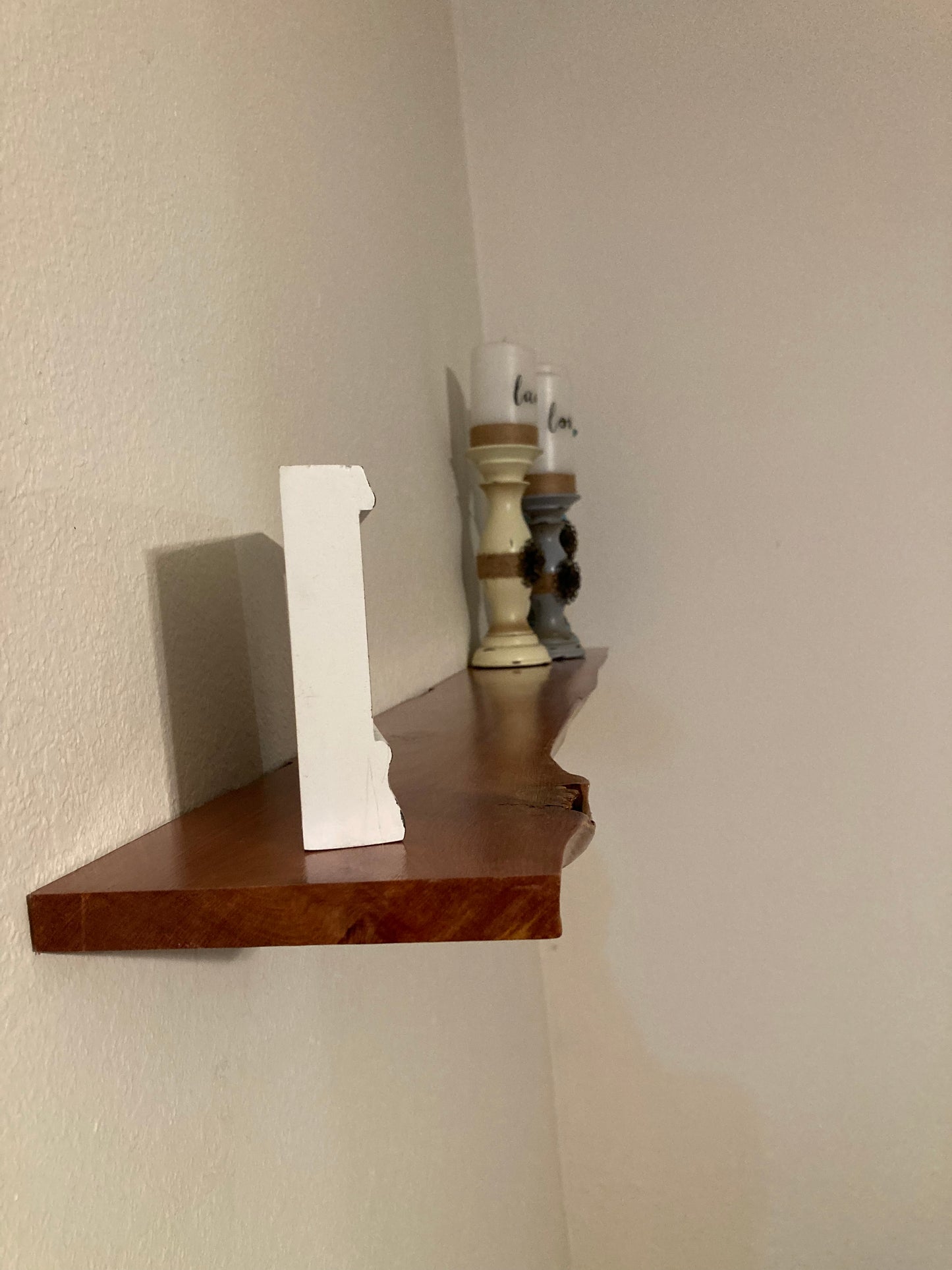 Live edge floating shelf