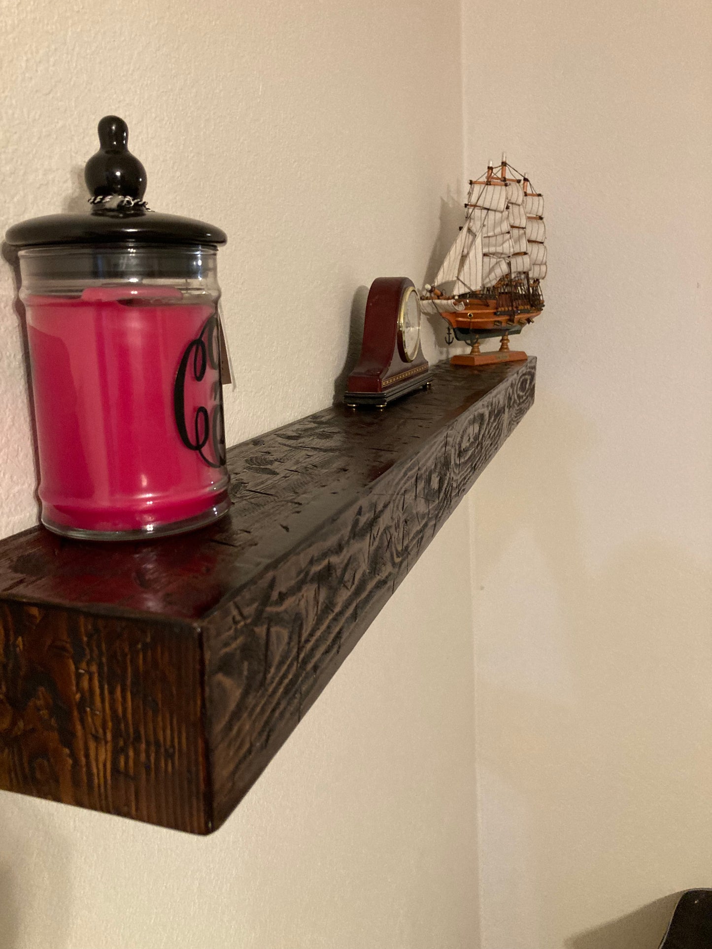 Weathered floating shelf/mantle