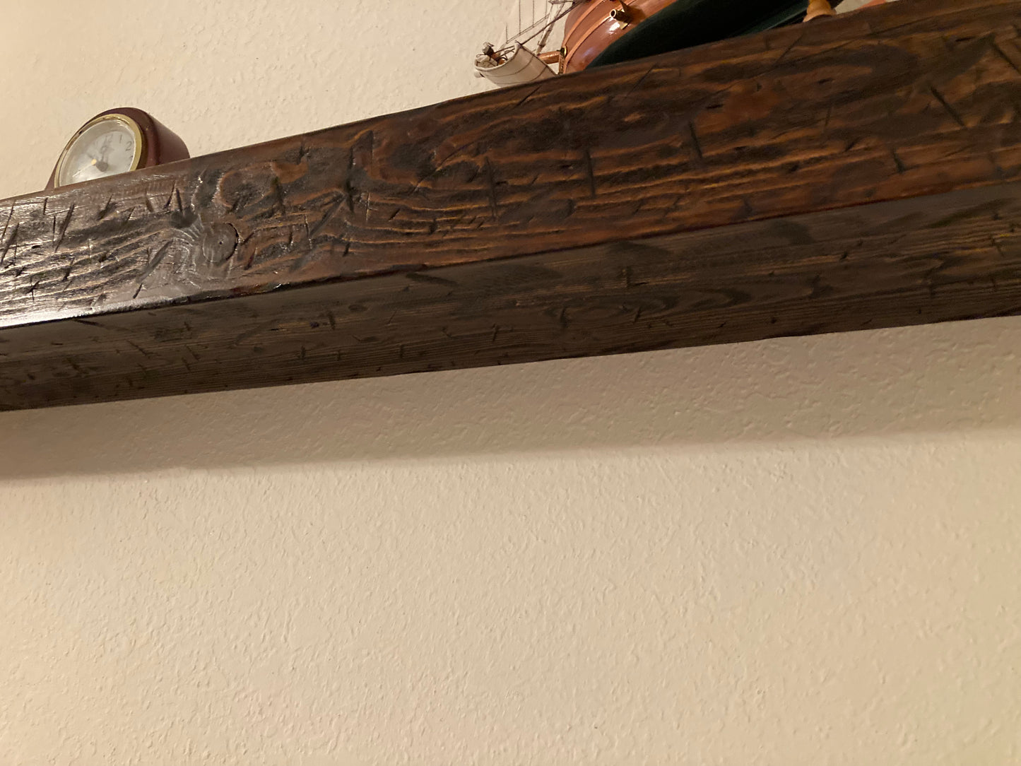 Weathered floating shelf/mantle