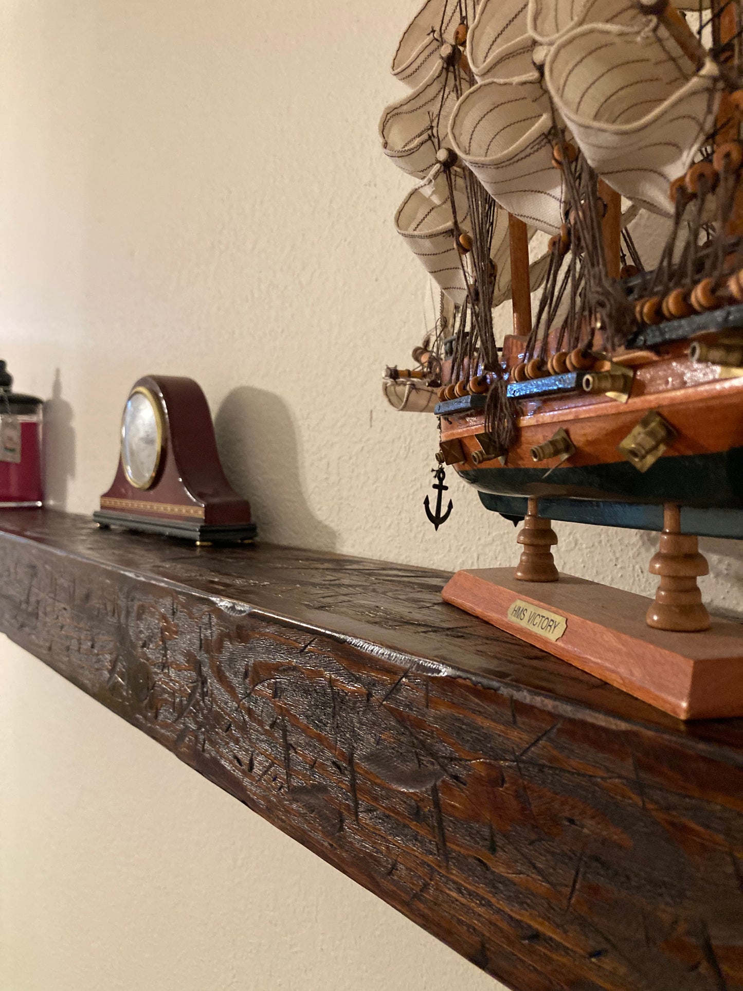 Weathered floating shelf/mantle