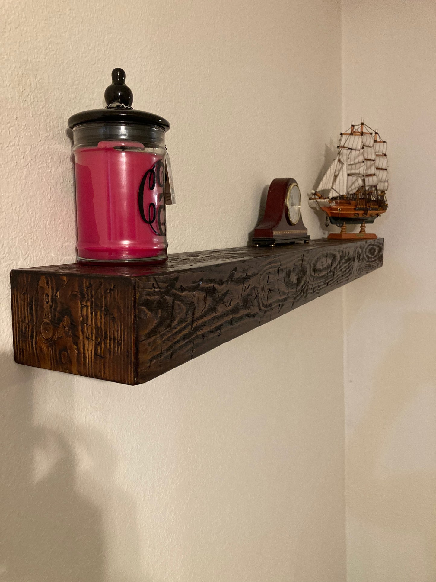 Weathered floating shelf/mantle